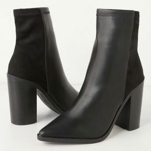 NWT So Me Black Zip Faux Leather Suede Boots Sz 8